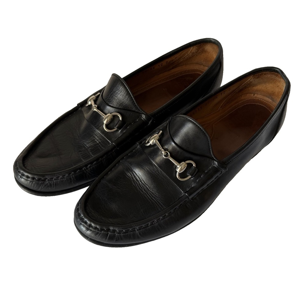 Allen Edmonds 12B 12 B Black Horse Bit Italian Loafers Dress Shoes Bruzzano